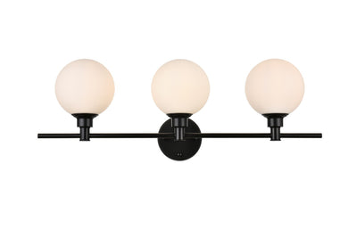 Elegant Lighting - LD7317W28BLK - Three Light Bath Sconce - Cordelia - Black and frosted white