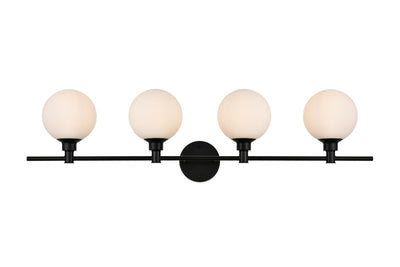 Elegant Lighting - LD7317W38BLK - Four Light Bath Sconce - Cordelia - Black and frosted white