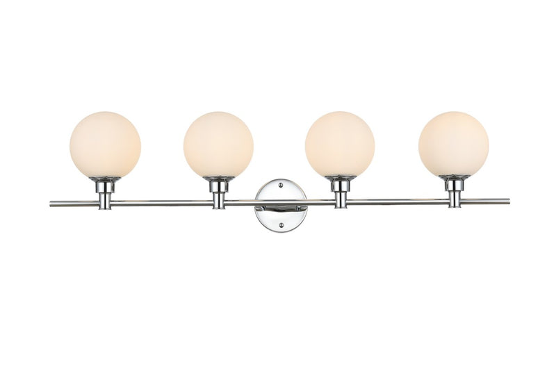 Elegant Lighting - LD7317W38CH - Four Light Bath Sconce - Cordelia - Chrome and frosted white
