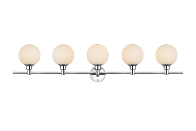 Elegant Lighting - LD7317W47CH - Five Light Bath Sconce - Cordelia - Chrome and frosted white