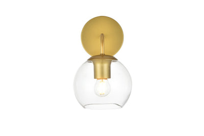 Elegant Lighting - LD7321W6BRA - One Light Bath Sconce - Genesis - Brass and Clear