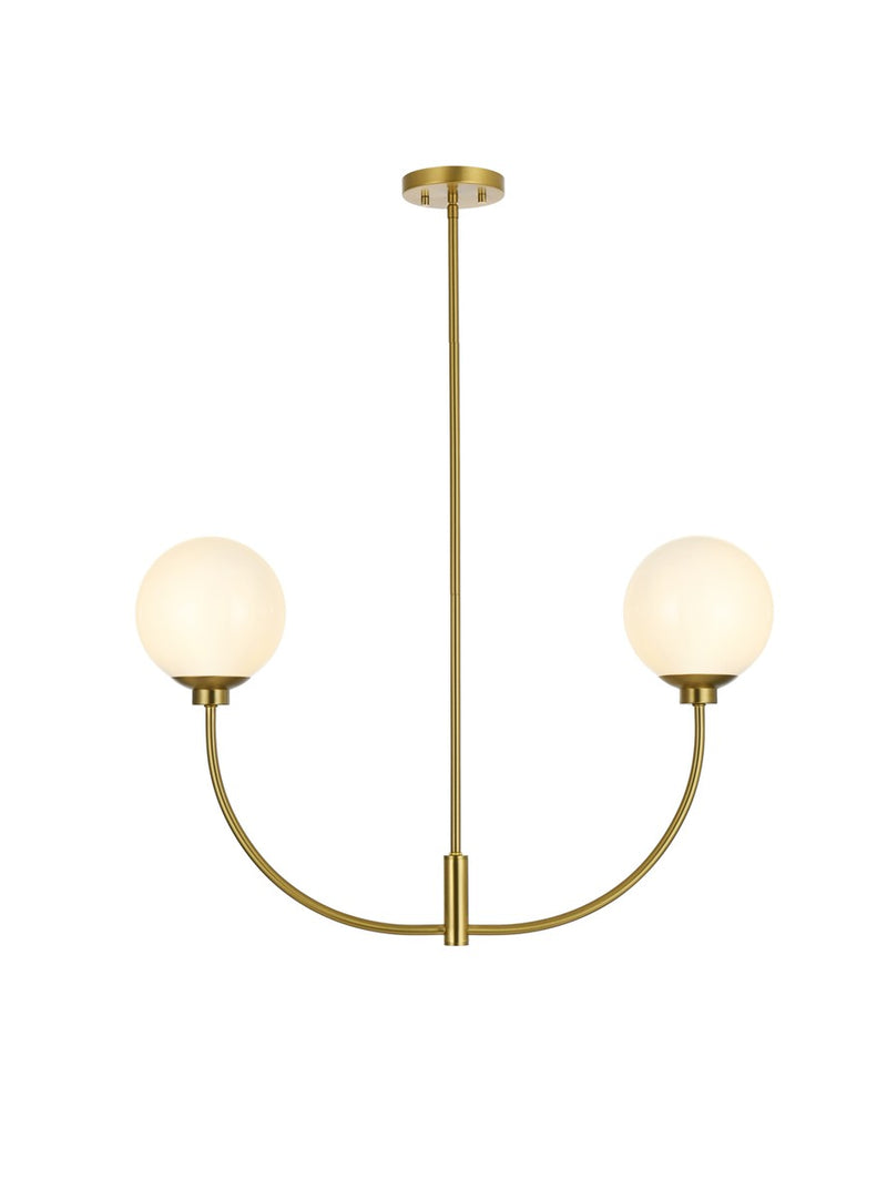 Elegant Lighting - LD816D30SG - Two Light Chandelier - Nyomi - Satin Gold