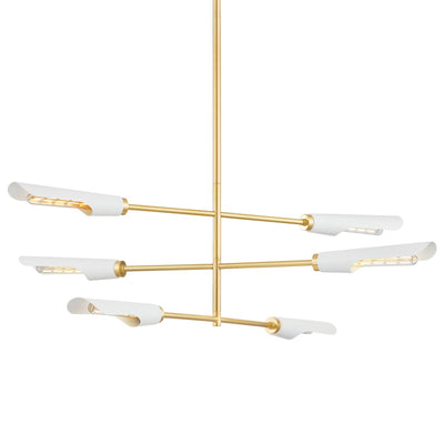 Mitzi - H828806-AGB/SWH - Six Light Chandelier - Harperrose - Aged Brass/Soft White