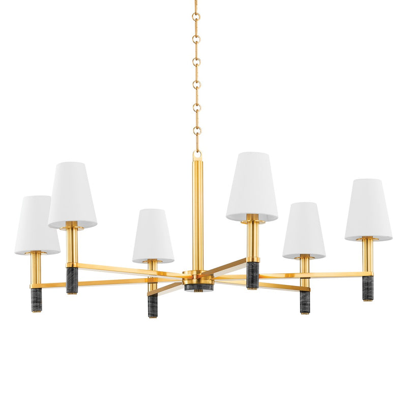 Hudson Valley - 5640-AGB - Six Light Chandelier - Montreal - Aged Brass
