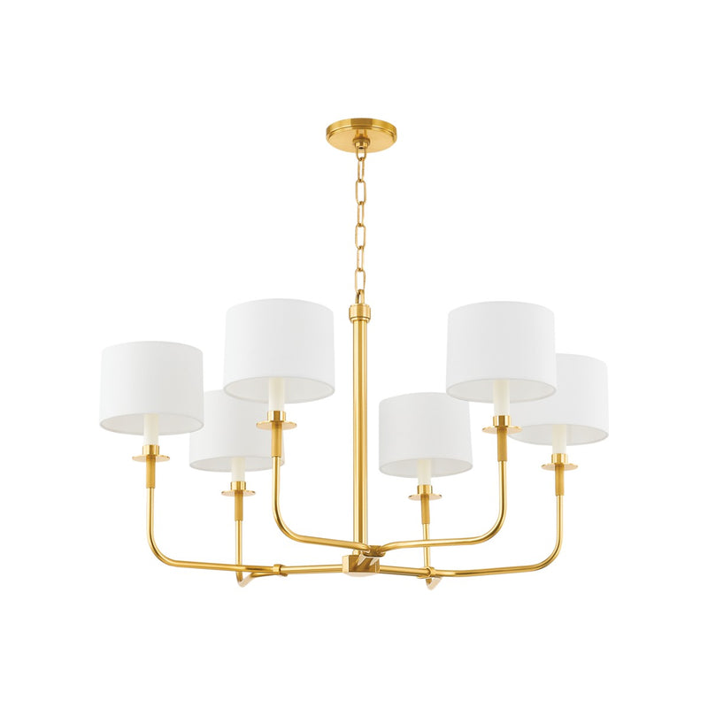 Hudson Valley - 9136-AGB - One Light Chandelier - Paramus - Aged Brass