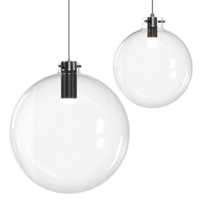 BlackJack Lighting - SP-SPL-CL-12-BL-30K-5W-SP5 - LED Pendant - Clear Glass Sphere - Matte Black