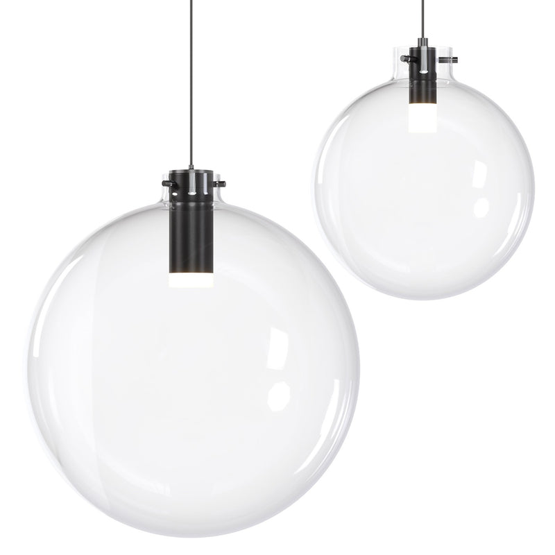 BlackJack Lighting - SP-SPL-CL-12-BL-30K-5W-SP5 - LED Pendant - Clear Glass Sphere - Matte Black