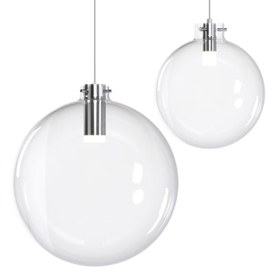 BlackJack Lighting - SP-SPS-CL-08-PC-30K-3W-SP5 - LED Pendant - Clear Glass Sphere - Polished Chrome
