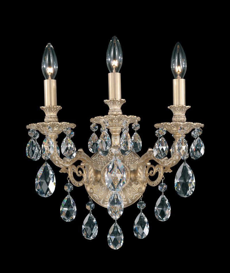 Schonbek - 5643-48R - Three Light Wall Sconce - Milano - Antique Silver