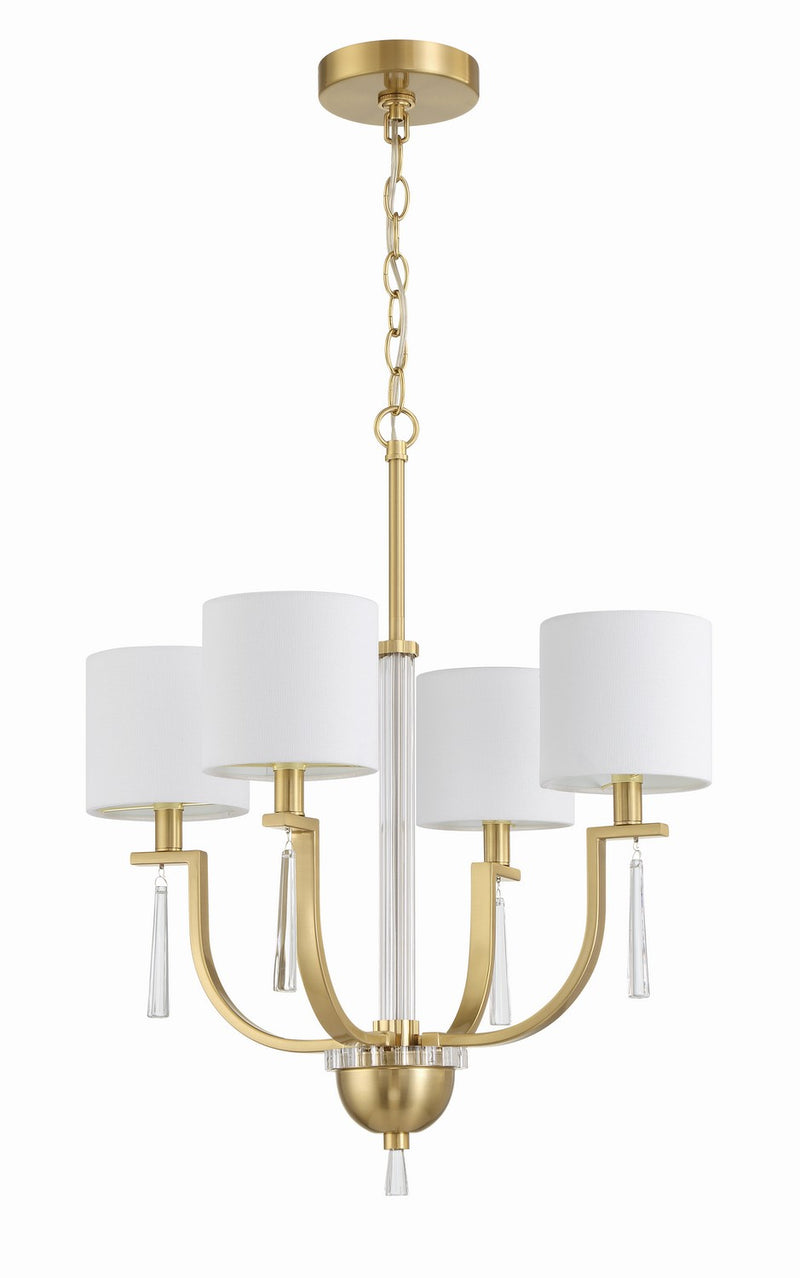 Craftmade - 58224-SB - Four Light Chandelier - Fortuna - Satin Brass