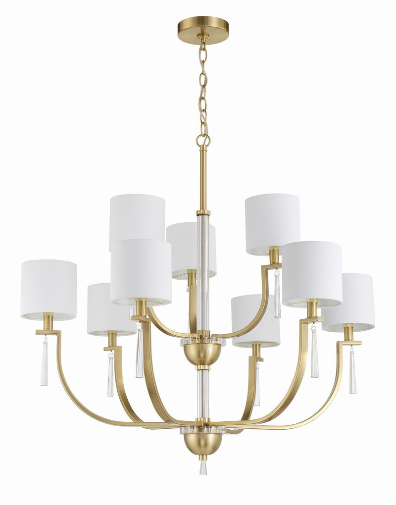 Craftmade - 58229-SB - Nine Light Chandelier - Fortuna - Satin Brass