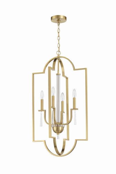 Craftmade - 58234-SB - Four Light Foyer Pendant - Fortuna - Satin Brass