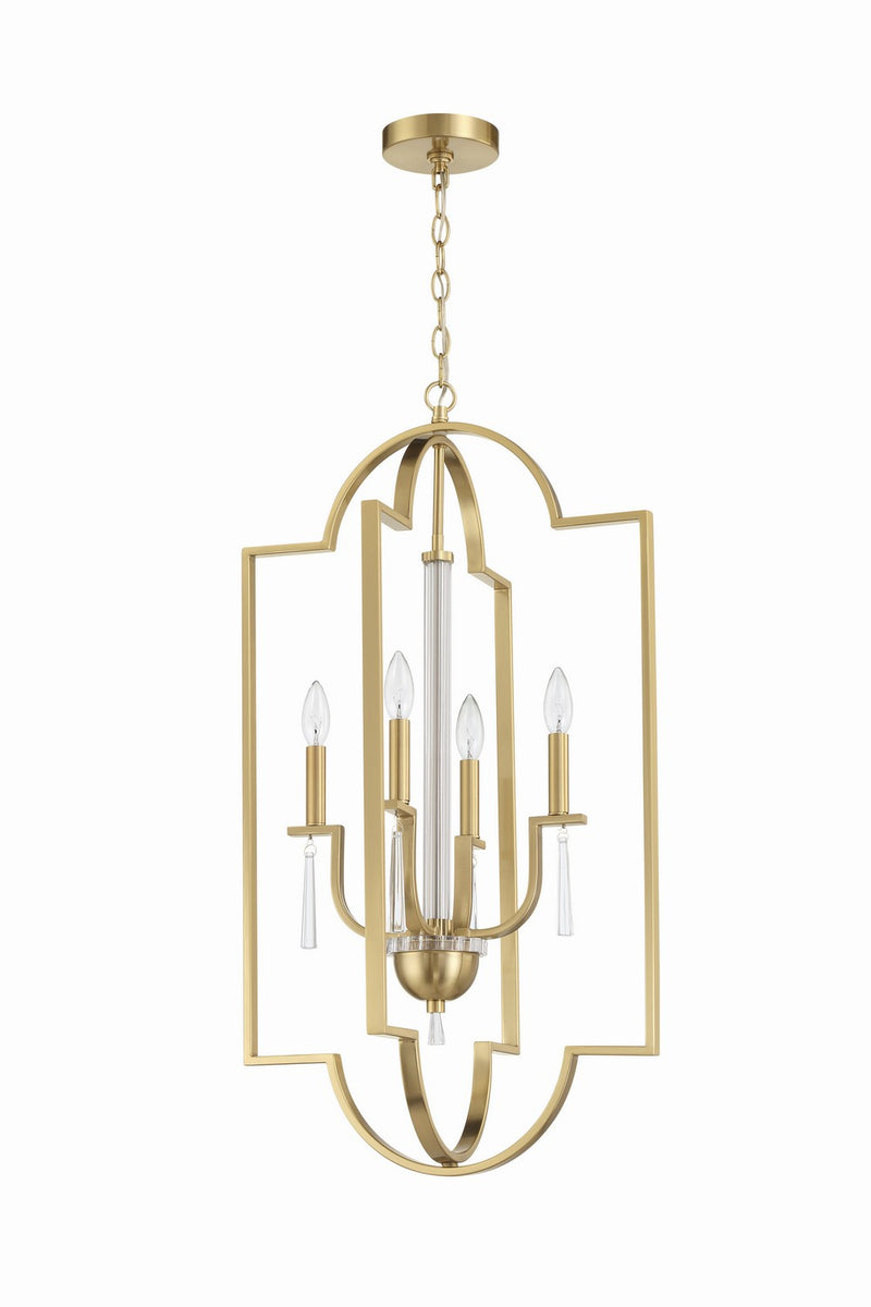 Craftmade - 58234-SB - Four Light Foyer Pendant - Fortuna - Satin Brass