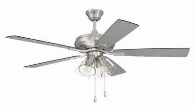 Craftmade - ECF104BNK5-BNGW - 52"Ceiling Fan - Eos Clear 4 Light - Brushed Polished Nickel