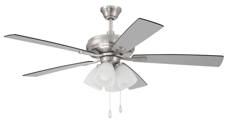 Craftmade - ECF114BNK5-BNGW - 52"Ceiling Fan - Eos Frost 4 Light - Brushed Polished Nickel