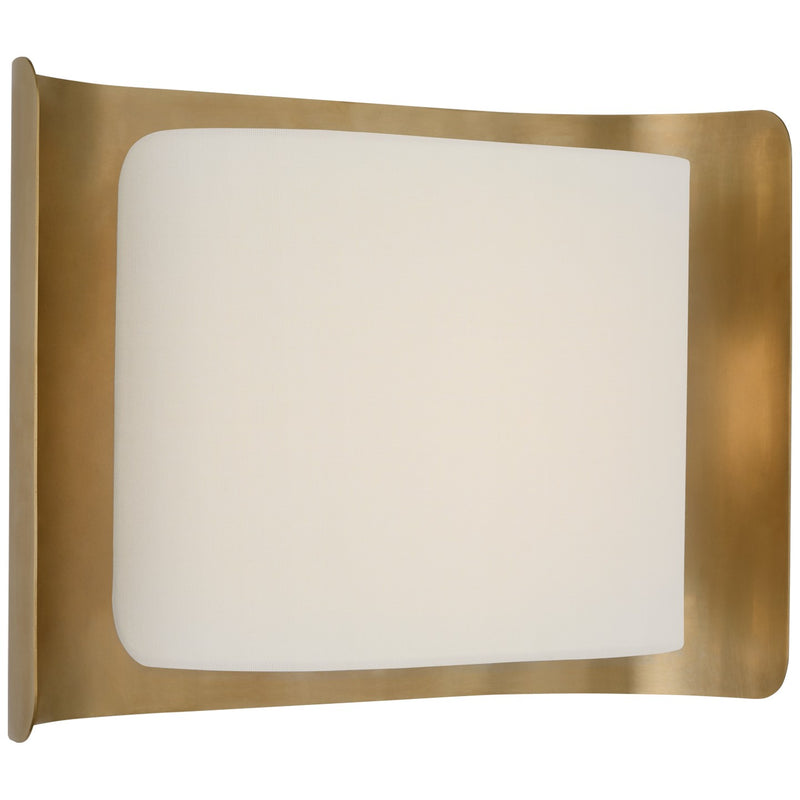 Visual Comfort Signature - WS 2071HAB/L - LED Wall Sconce - Penumbra - Hand-Rubbed Antique Brass and Linen