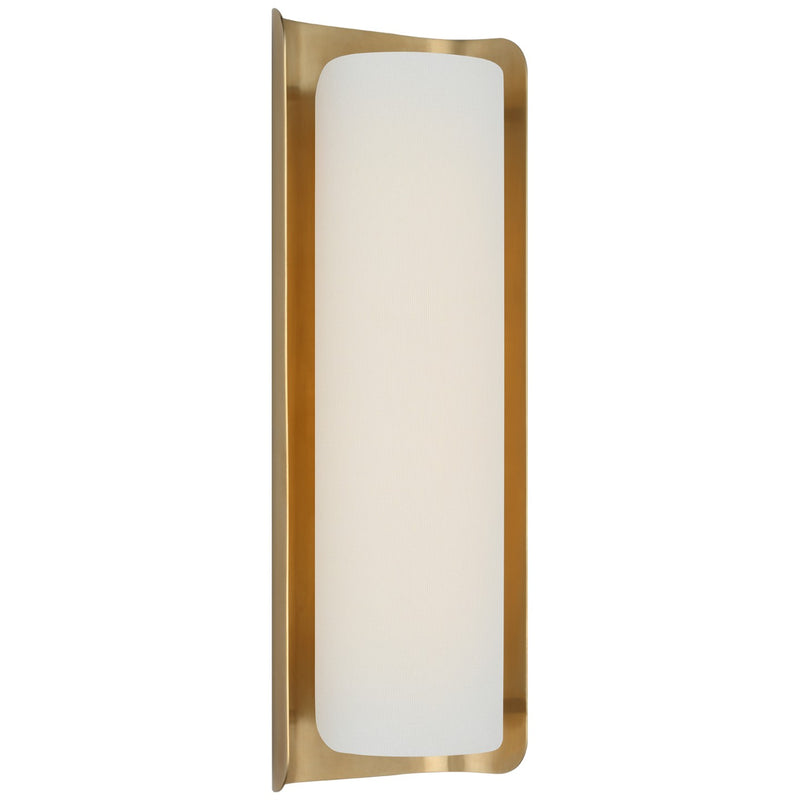 Visual Comfort Signature - WS 2074HAB/L - LED Wall Sconce - Penumbra - Hand-Rubbed Antique Brass and Linen