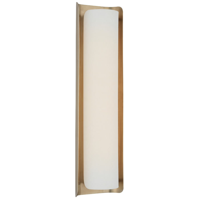 Visual Comfort Signature - WS 2076HAB/L - LED Wall Sconce - Penumbra - Hand-Rubbed Antique Brass and Linen