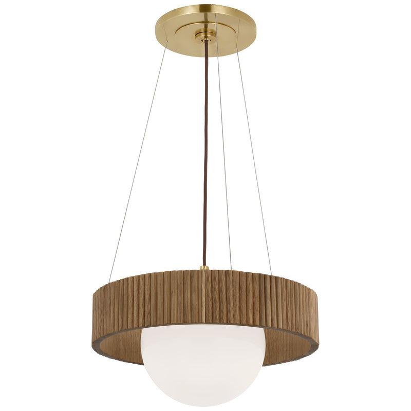 Visual Comfort Signature - WS 5000HAB/NO-WG - LED Chandelier - Arena - Hand-Rubbed Antique Brass and White Glass