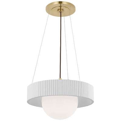 Visual Comfort Signature - WS 5000HAB/WHT-WG - LED Chandelier - Arena - Hand-Rubbed Antique Brass and White Glass