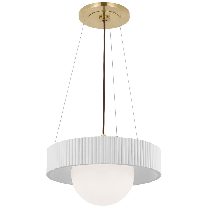 Visual Comfort Signature - WS 5000HAB/WHT-WG - LED Chandelier - Arena - Hand-Rubbed Antique Brass and White Glass