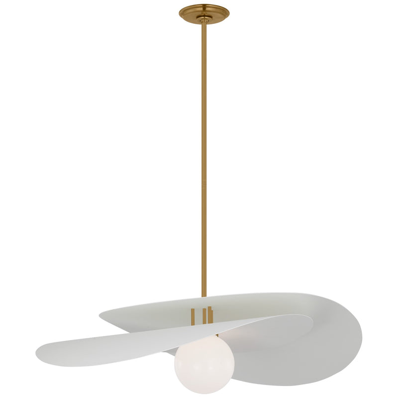 Visual Comfort Signature - WS 5050HAB/WHT-WG - LED Pendant - Mahalo - Hand-Rubbed Antique Brass and Matte White