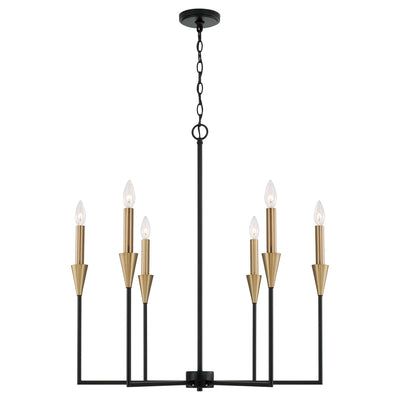 Capital Lighting - 451961AB - Six Light Chandelier - Avant - Aged Brass and Black