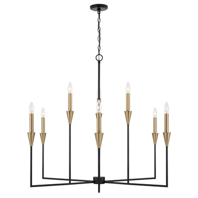 Capital Lighting - 451991AB - Nine Light Chandelier - Avant - Aged Brass and Black