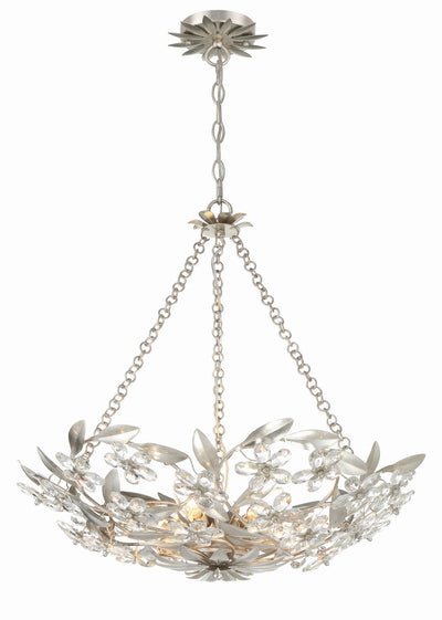 Crystorama - MSL-306-SA - Six Light Chandelier - Marselle - Antique Silver