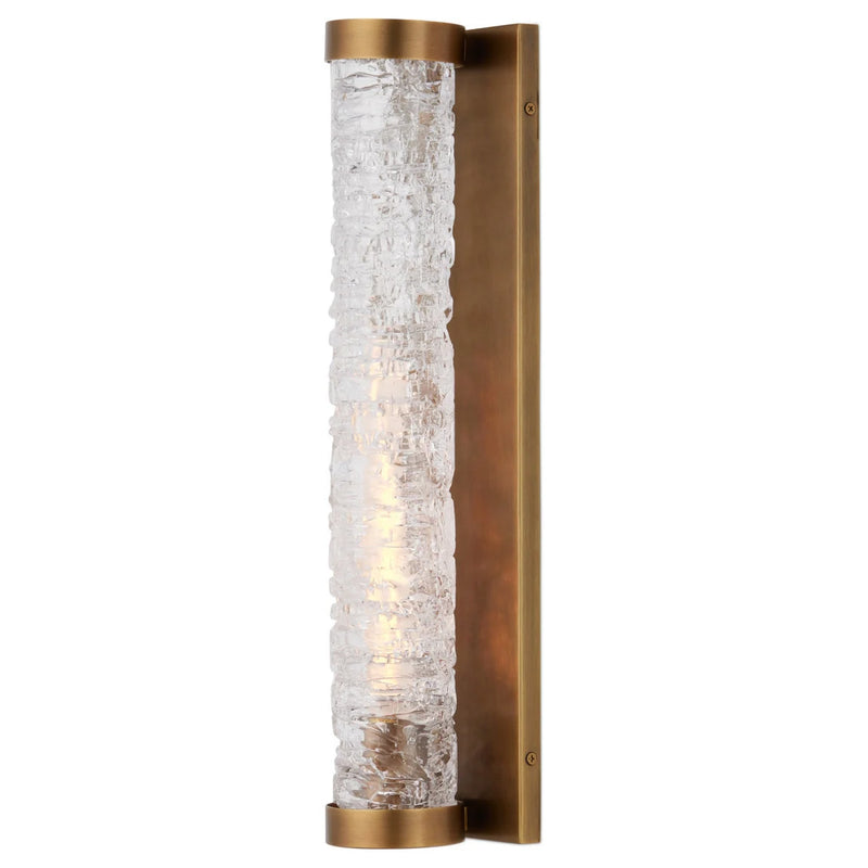Currey and Company - 5800-0064 - One Light Wall Sconce - Busby Brass Bath Wall Sconce - Clear / Brushed Brass