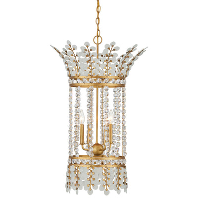 Currey and Company - 9000-1296 - Four Light Lantern - Bradshaw - Frosted / Clear / Brass