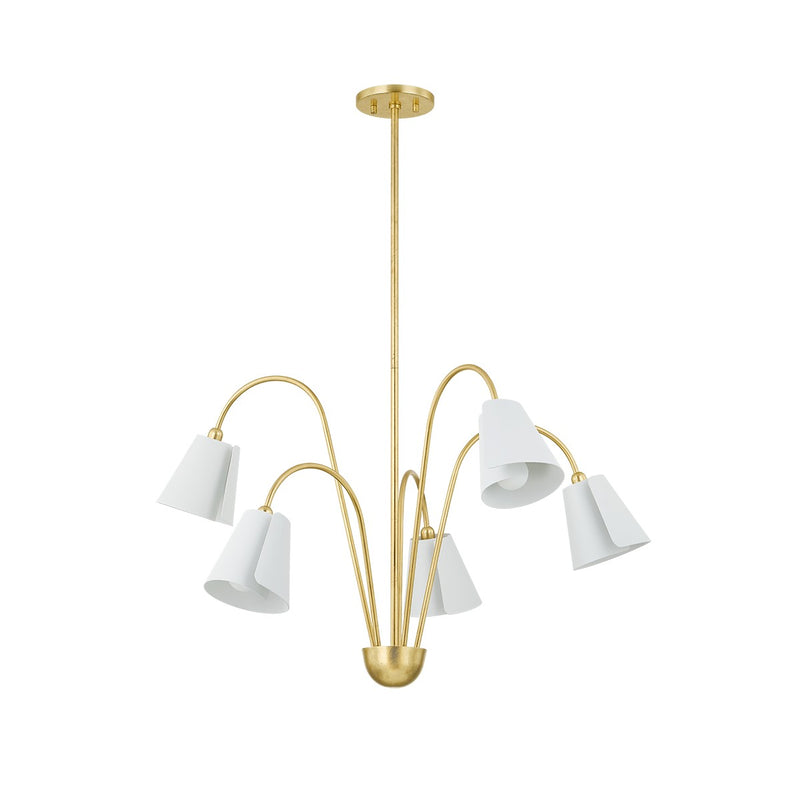Mitzi - H852805-GL/TWH - Five Light Chandelier - Lila - Gold Leaf/Textured On White Combo