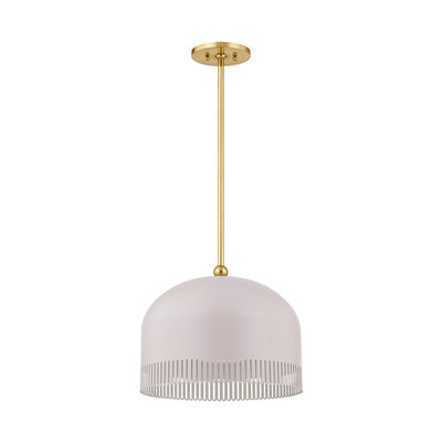 Mitzi - H884701L-AGB/SPG - One Light Pendant - Liba - Aged Brass/Soft Peignoir