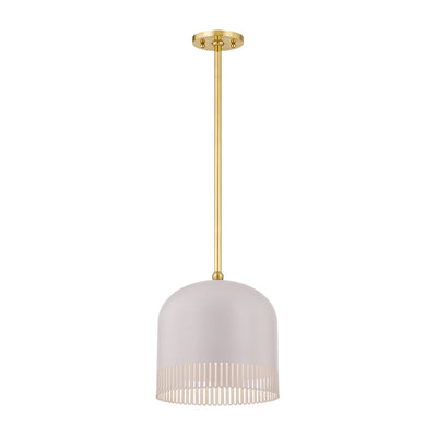 Mitzi - H884701S-AGB/SPG - One Light Pendant - Liba - Aged Brass/Soft Peignoir