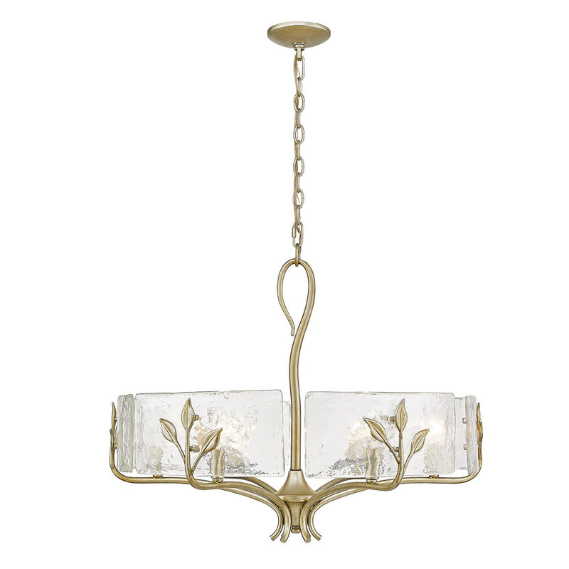 Golden - 3160-6 WG-HWG - Six Light Chandelier - Calla WG - White Gold