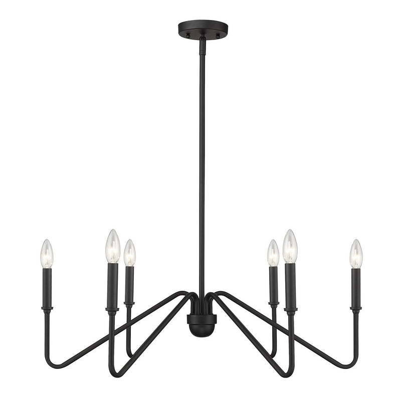 Golden - 3690-6 NB - Six Light Chandelier - Kennedy - Natural Black