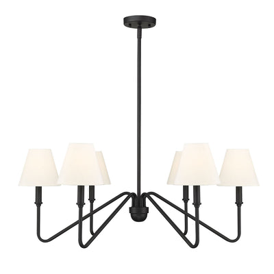 Golden - 3690-6 NB-IL - Six Light Chandelier - Kennedy - Natural Black