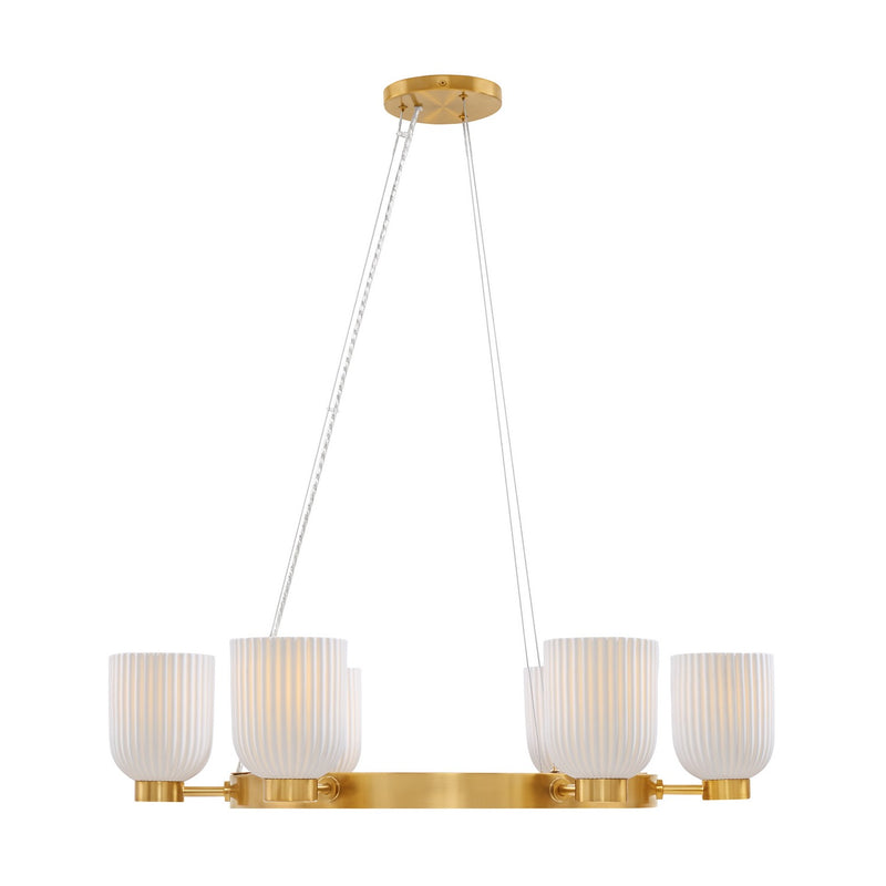 Savoy House - 1-3170-6-322 - Six Light Chandelier - Isla Blanca - Warm Brass