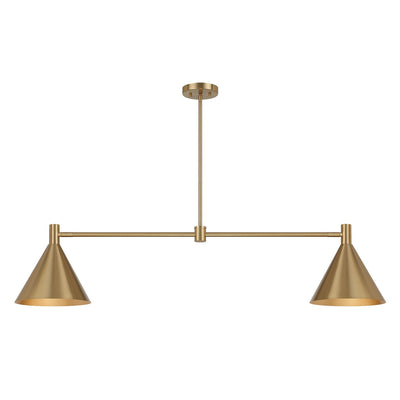 Savoy House - 1-8005-2-127 - Two Light Linear Chandelier - Pharos - Noble Brass