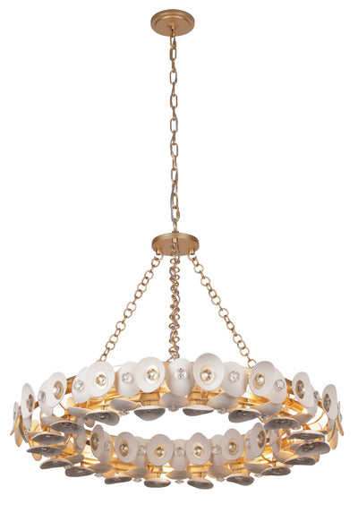 Metropolitan - N1865-760 - Ten Light Pendant - Niu - Coconut Shell Gold / Coconut Shell White