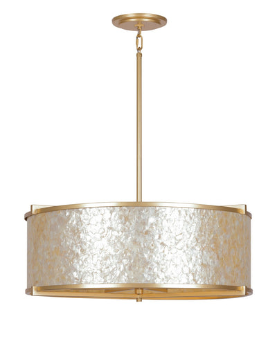 Metropolitan - N1935-760 - Six Light Pendant - Sommers Bend - Capiz Shell Gold