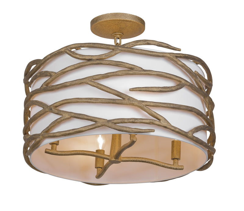 Minka-Lavery - 3715-788 - Four Light Semi Flush Mount - Branch Reality - Textured Ashen Gold