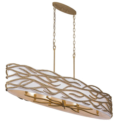 Minka-Lavery - 3717-788 - Ten Light Island Pendant - Branch Reality - Textured Ashen Gold