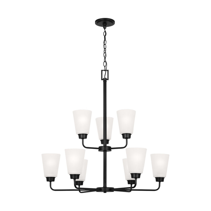 Generation Lighting - 3115209-112 - Nine Light Chandelier - Kerrville - Midnight Black