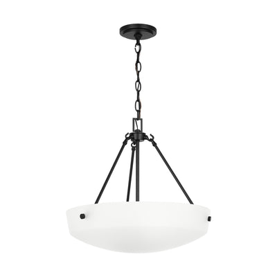 Generation Lighting - 6615203-112 - Three Light Pendant - Kerrville - Midnight Black