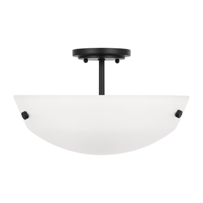 Generation Lighting - 7715202-112 - Two Light Semi-Flush Convertible Pendant - Kerrville - Midnight Black