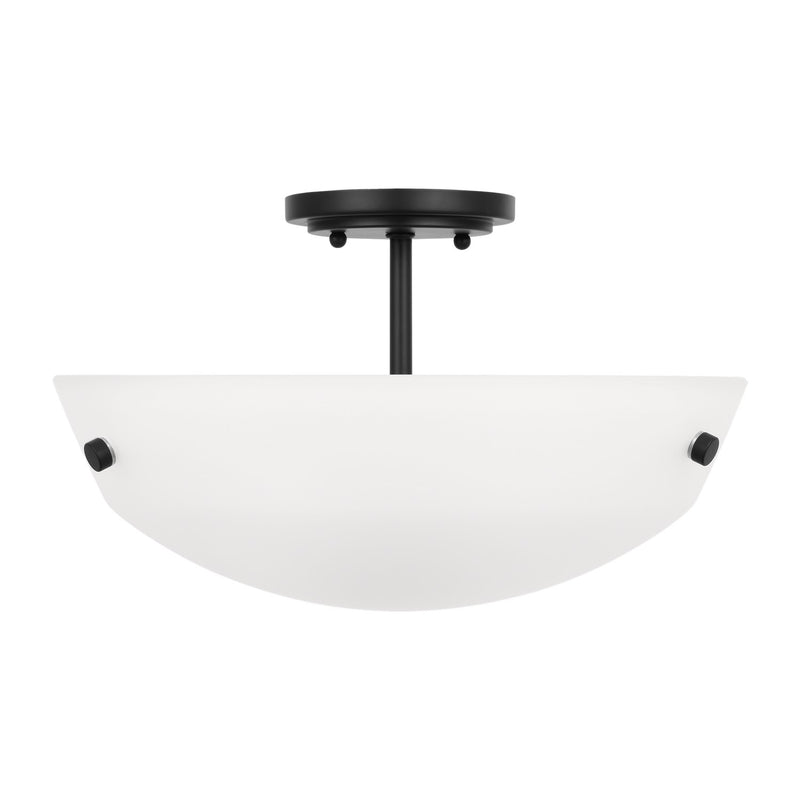 Generation Lighting - 7715202-112 - Two Light Semi-Flush Convertible Pendant - Kerrville - Midnight Black