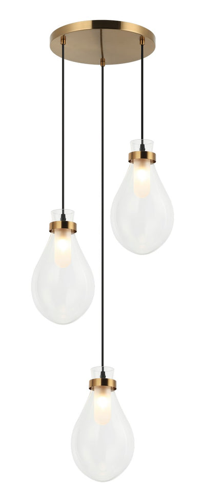 Matteo Lighting - C31903AG - Three Light Pendant - Seranna - Aged Gold Brass