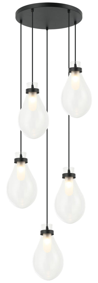 Matteo Lighting - C31905MB - Five Light Pendant - Seranna - Matte Black