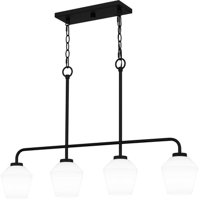 Quoizel - NIE436MBK - Four Light Linear Chandelier - Nielson - Matte Black